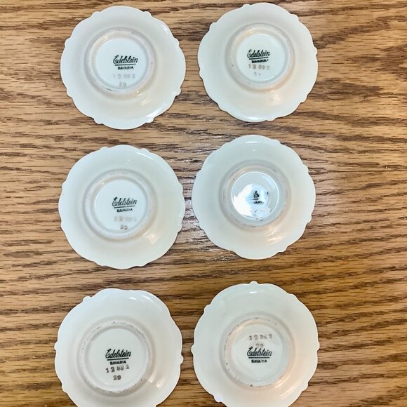 Edelstein Trinket Dishes Bavaria Rose Gold Petit Four / BonBon Dishes Set of 6 - Picture 4 of 7